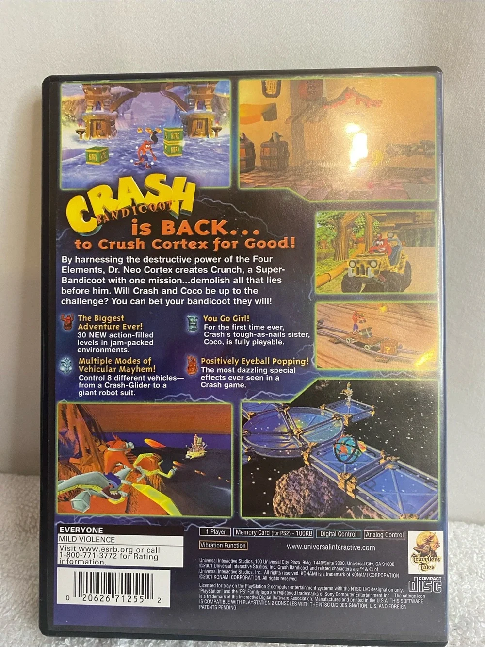 Crash Bandicoot The Wrath of Cortex Sony PS2 Tested Manual VGC 2001